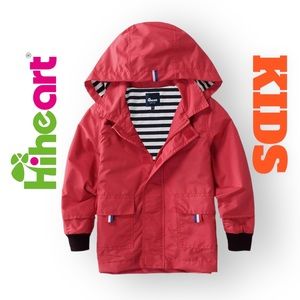 Hiheart Kids Water Size 3T Resistance Hooded Cotton Lined Mid-Length Raincoat